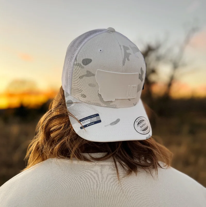 Camo snapback cap for bold woodland style -Montana White Stealth Hat