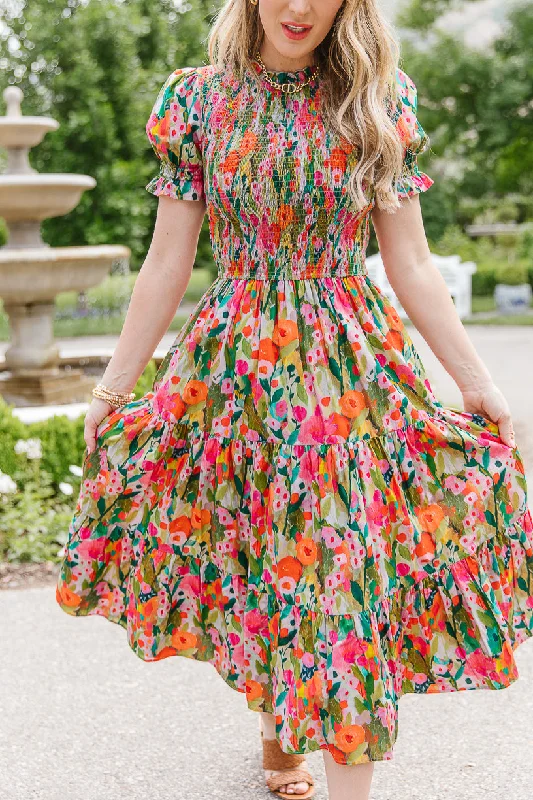 Plus size dresses with durable fabrics endure wear -Delia Dress in Multicolor Floral - FINAL SALE