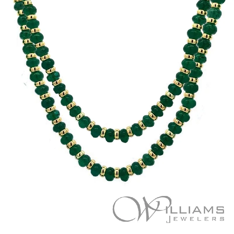 Necklaces and pendants with celestial starburst designs for a radiant look-Goshwara G-One 18 Karat Emerald Necklace