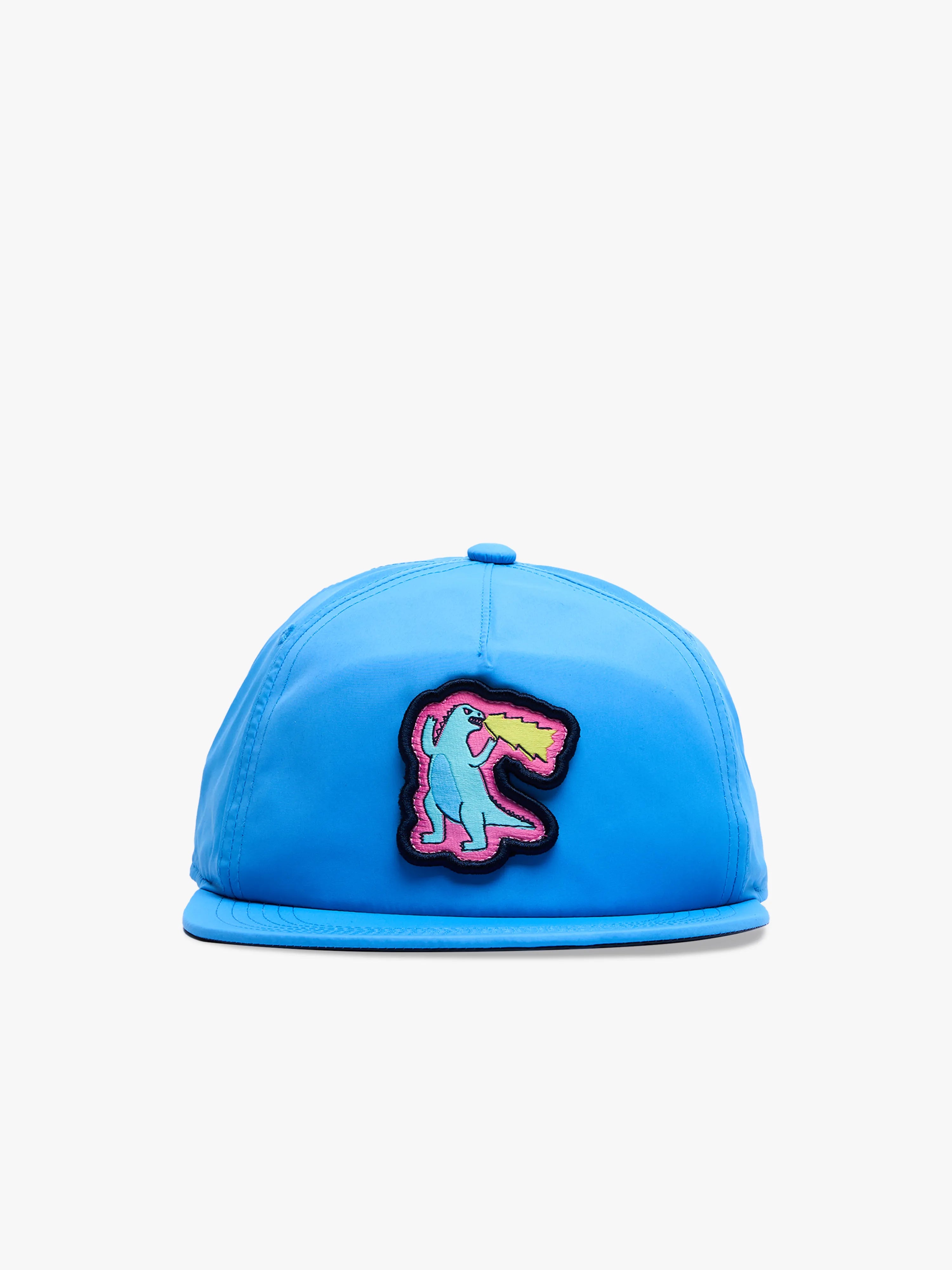 Premium cap with leather strap accent -The Blue Roaring Dino (Core Hat)