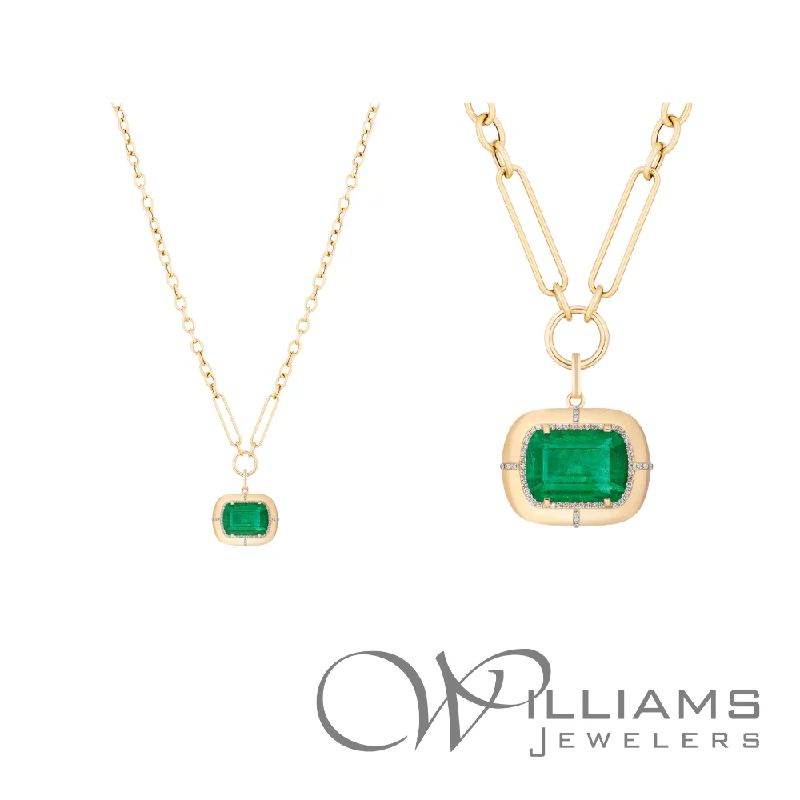 Best necklaces and pendants with intricate filigree for vintage-inspired elegance-Goshwara G-One 18 Karat Emerald Necklace