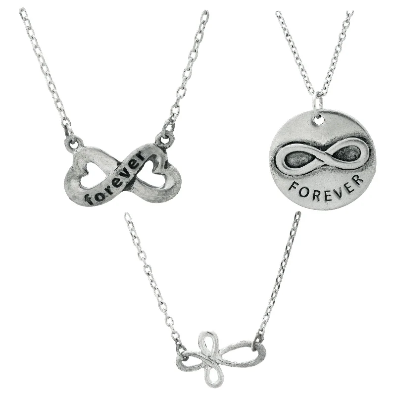 Simple necklaces and pendants with bar pendants for a sleek modern design-Infinite Strength of Love Pewter Necklace