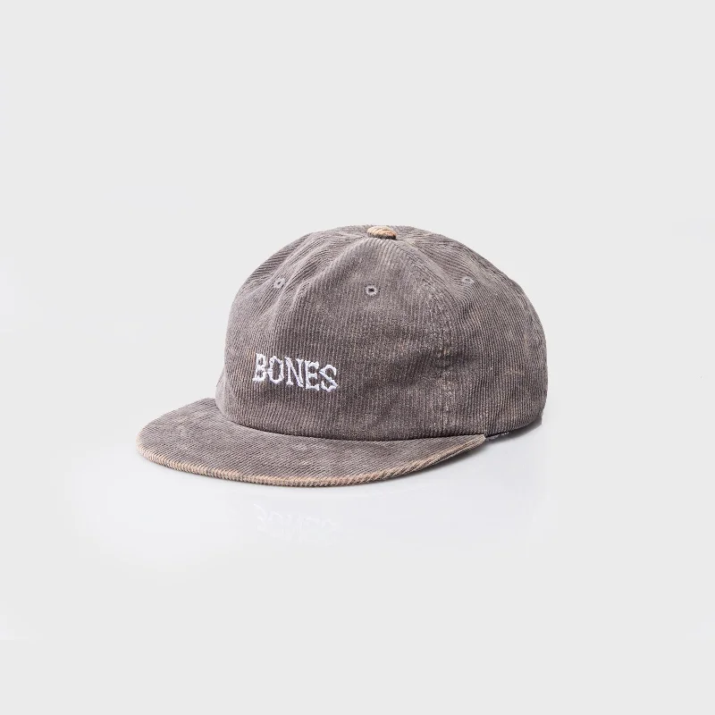 Classic cap with curved bill silhouette -Bones Club Cord Washed Grey Cap