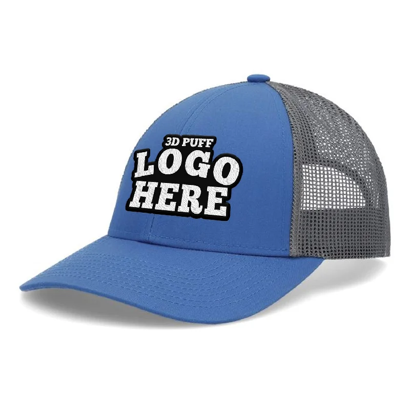 Minimal dad cap for understated charm -Custom Embroidered Pacific Headwear P114 Low-Pro Trucker Cap - 3D Embroidery