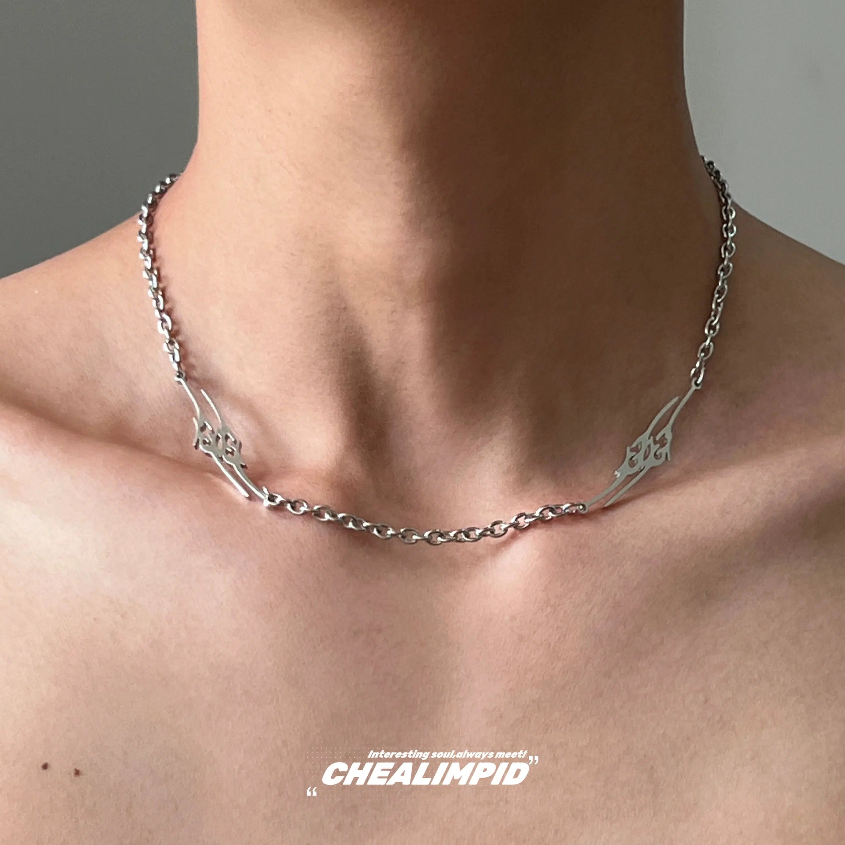 Beautiful necklaces and pendants with layered chains for a fashionable, chic look-Irregular Geometry Stainless Steel Necklace