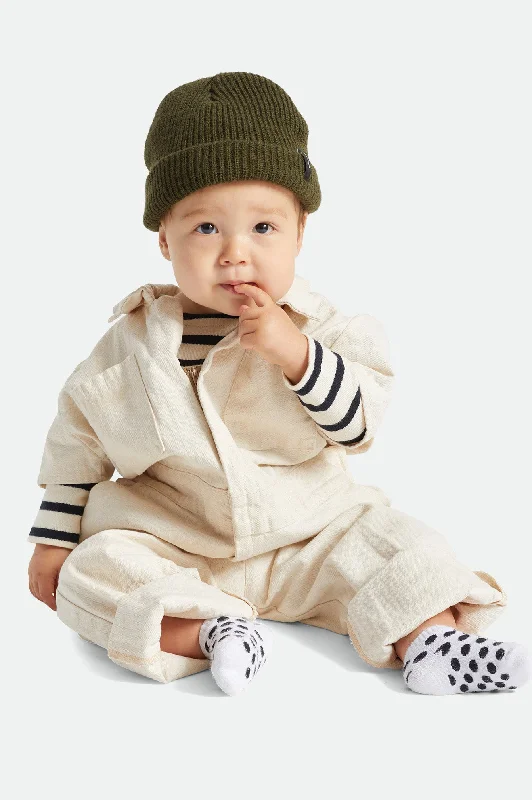 Fitted cap for snug personalized fit -Baby Heist Beanie - Military Olive