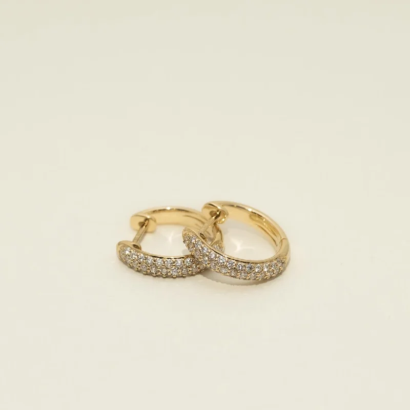 Drop Earrings for Shopping Trip -Drop earrings with bold patterns for a standout look -Diamond Hoop Earrings in 14kt Yellow Gold (1/2ct tw)