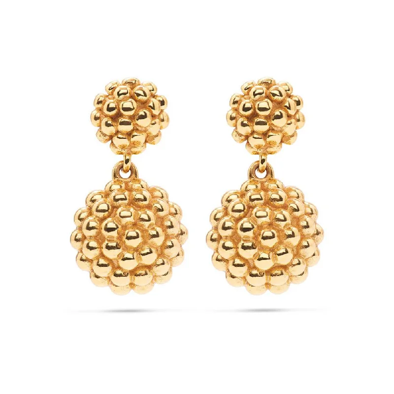 Drop Earrings with Polished Shine -Affordable drop earrings for everyday elegance -Capucine de Wulf Berry Double Drop Earrings in Gold