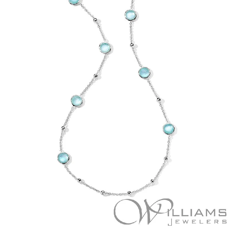 Unique necklaces and pendants with tree of life motifs for nature-inspired elegance-Ippolita Lollipop Sterling Silver Amazonite Necklace