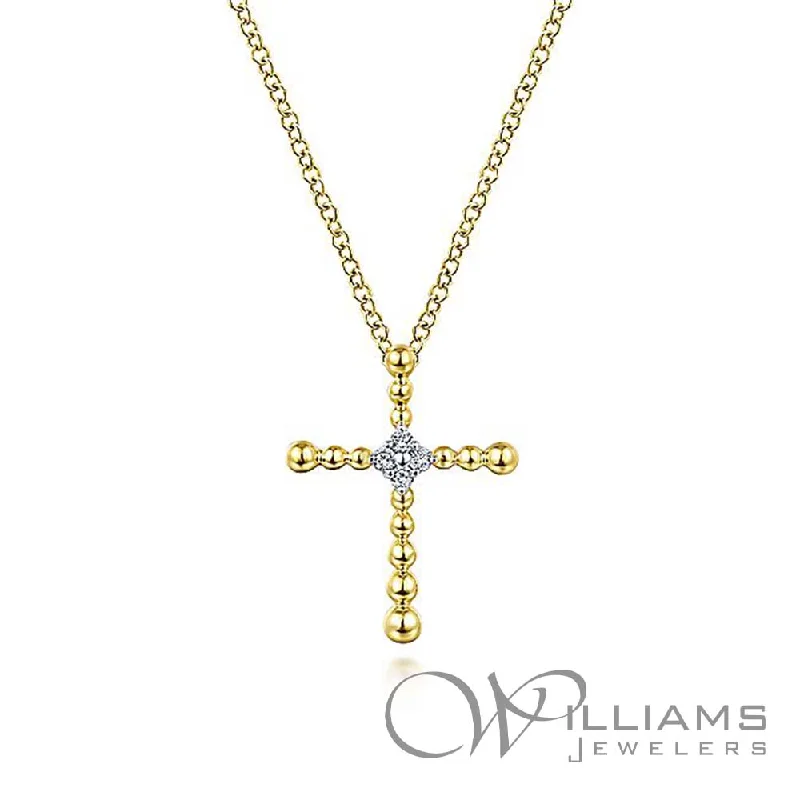 Necklaces and pendants with geometric pendants for a clean, contemporary design-Gabriel & Co. Faith 14 Karat Diamond Necklace