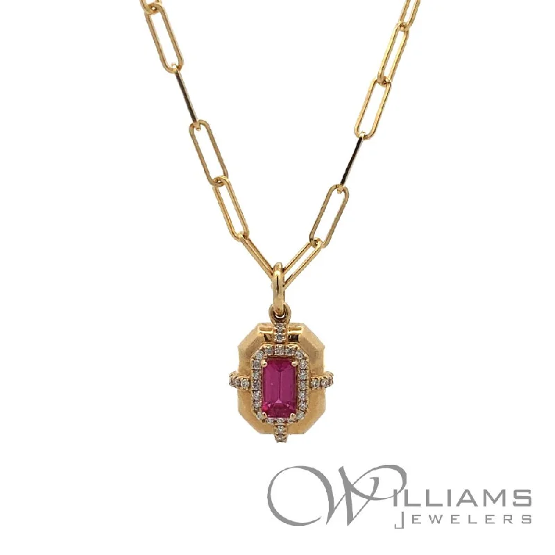 Necklaces and pendants with sun and moon motifs for a celestial-inspired design-Goshwara G-One 18 Karat Ruby Necklace