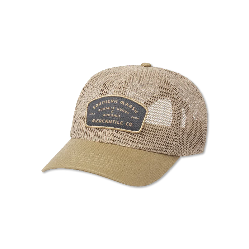 Premium cap with leather strap accent -Performance Mesh Hat - Mercantile Co.