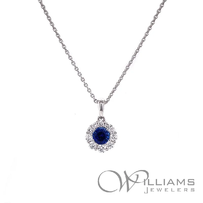 Necklaces and pendants with matching rings for a coordinated set of jewelry-Williams Signature 18 Karat Blue Sapphire Necklace