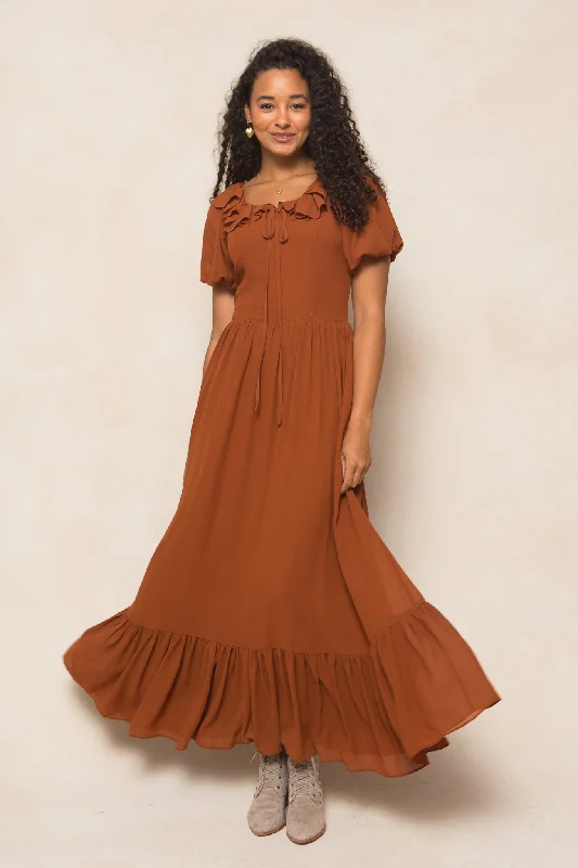 Plus size dresses for cold seasons warm up -Billie Dress in Amber Chiffon - FINAL SALE