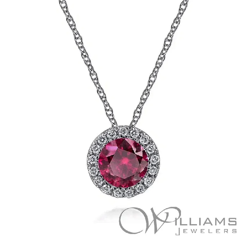 Best necklaces and pendants with butterfly wings for a delicate, graceful style-Gabriel & Co. Lusso Color 14 Karat Ruby Necklace