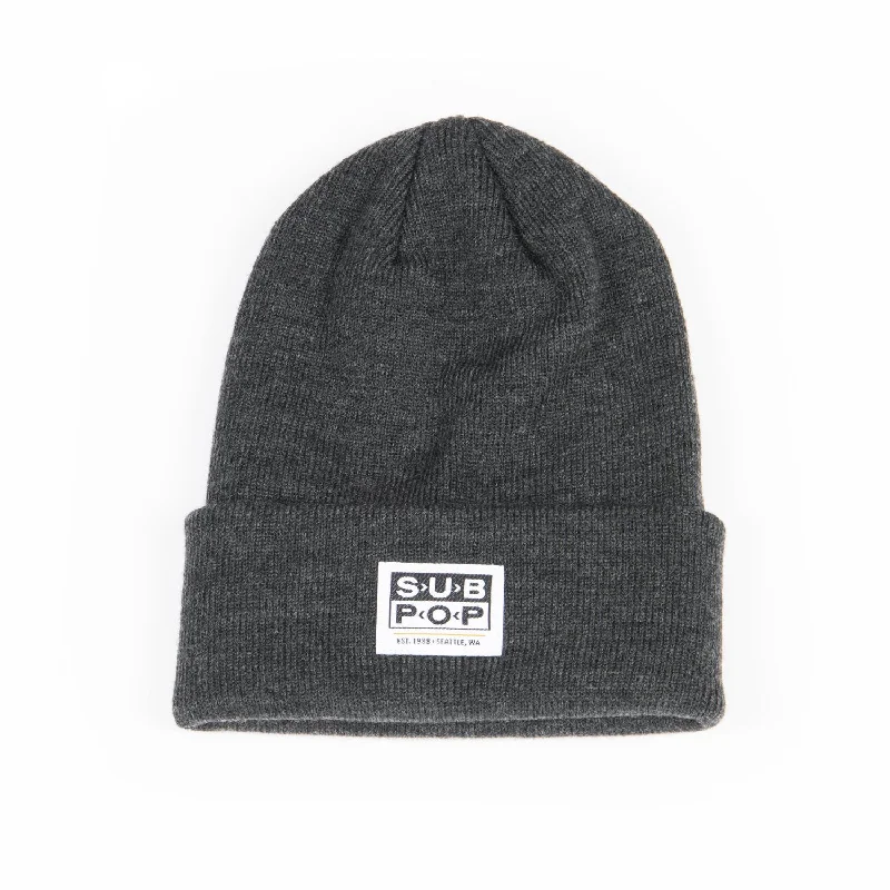 Black snapback cap for sharp modern looks -Knit Hat Charcoal