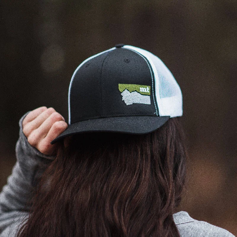 Premium snapback cap with embroidered artwork -Montana Mountains Hat