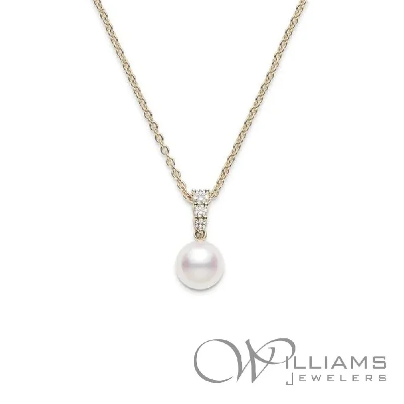 Personalized necklaces and pendants with initials for a customized and meaningful gift-Mikimoto Morning Dew 18 Karat Pearl Pendant