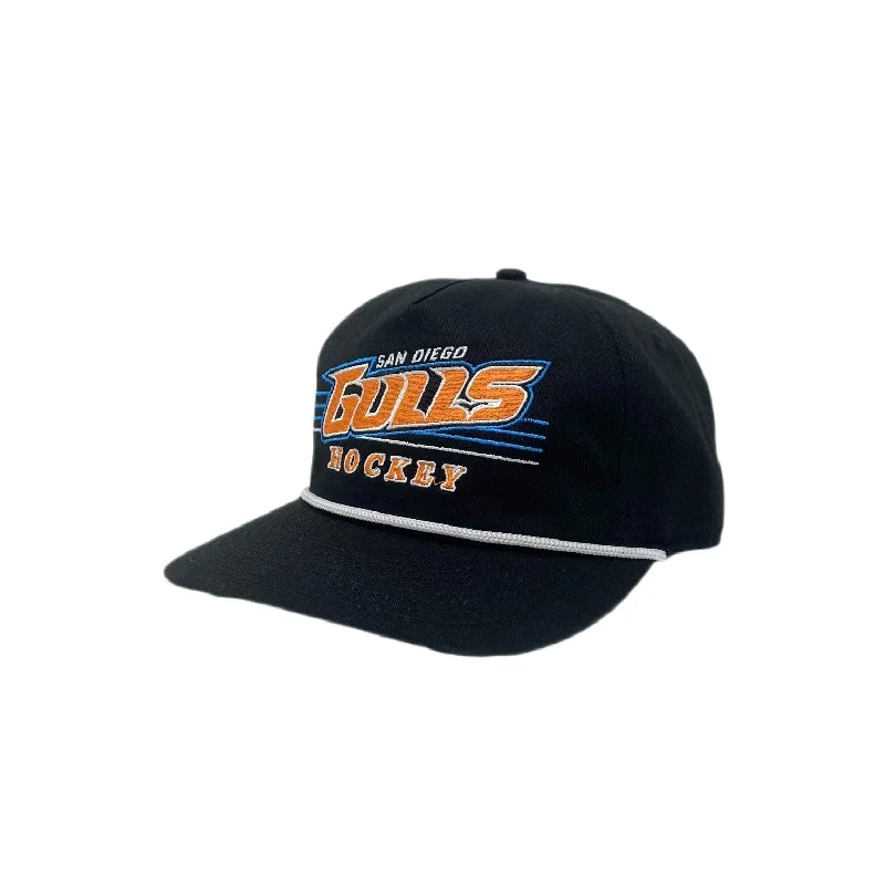 Black mesh cap for breathable summer wear -San Diego Gulls X Celly Logo Snapback