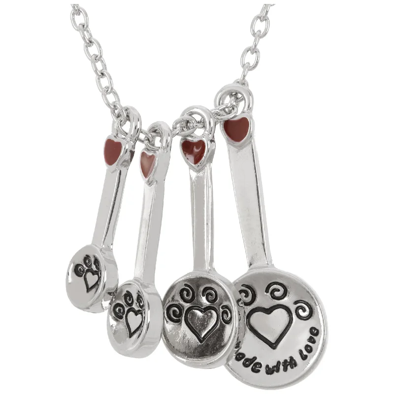 Necklaces and pendants with abstract shapes for a modern, creative appearance-Made With Paw Love Measuring Spoon Necklace