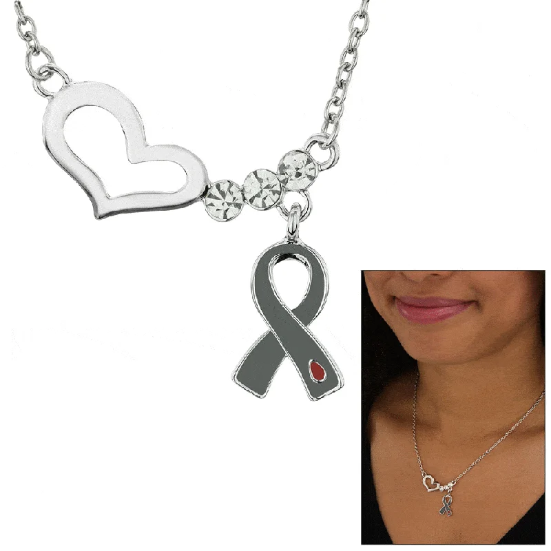 Best necklaces and pendants with personalized coordinates for a special keepsake-Diabetes Heart & Crystal Necklace!