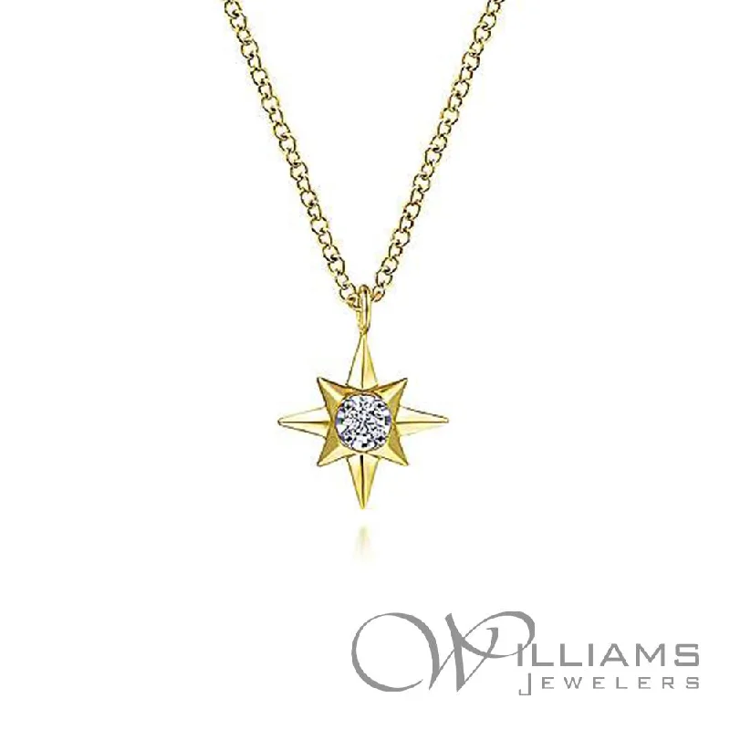 Stylish necklaces and pendants with diamonds for a glamorous and elegant look-Gabriel & Co. Contemporary 14 Karat Diamond Necklace