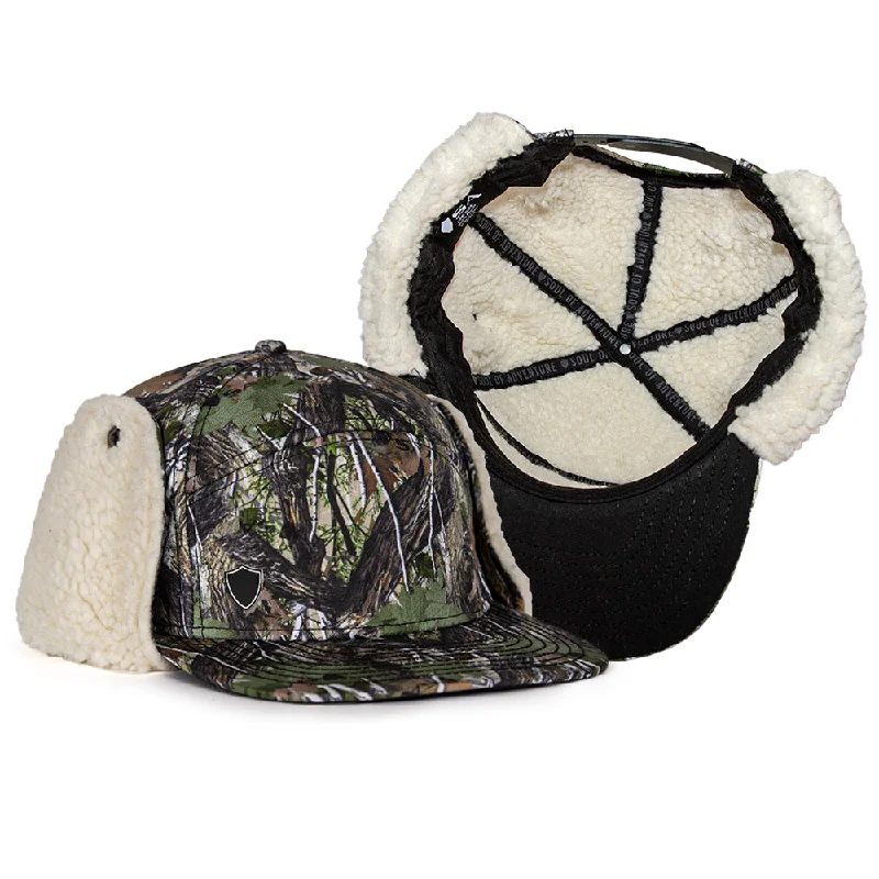 Premium leather cap for upscale casual looks -Billed Trapper Hat | Dregs Forest Camo