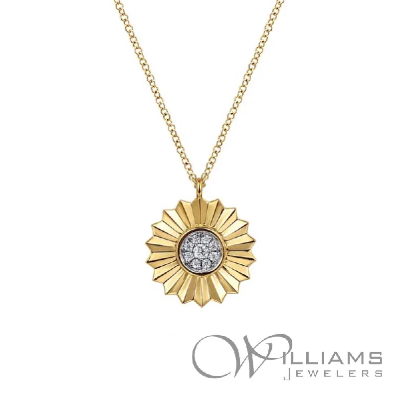 Layered necklaces and pendants for a trendy and fashionable stacked look-Gabriel & Co. Contemporary 14 Karat Diamond Necklace