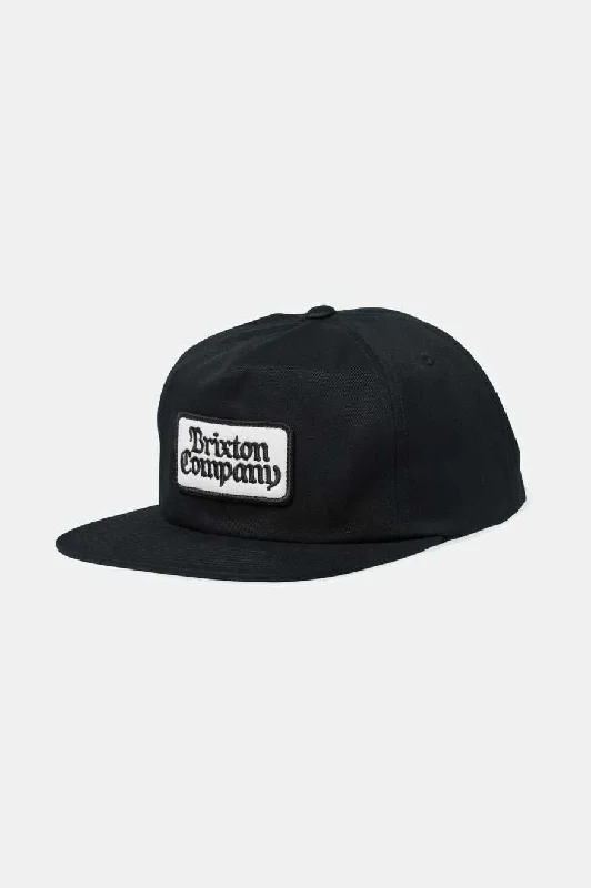 Fitted trucker cap for custom head fit -Norvell Snapback - Black