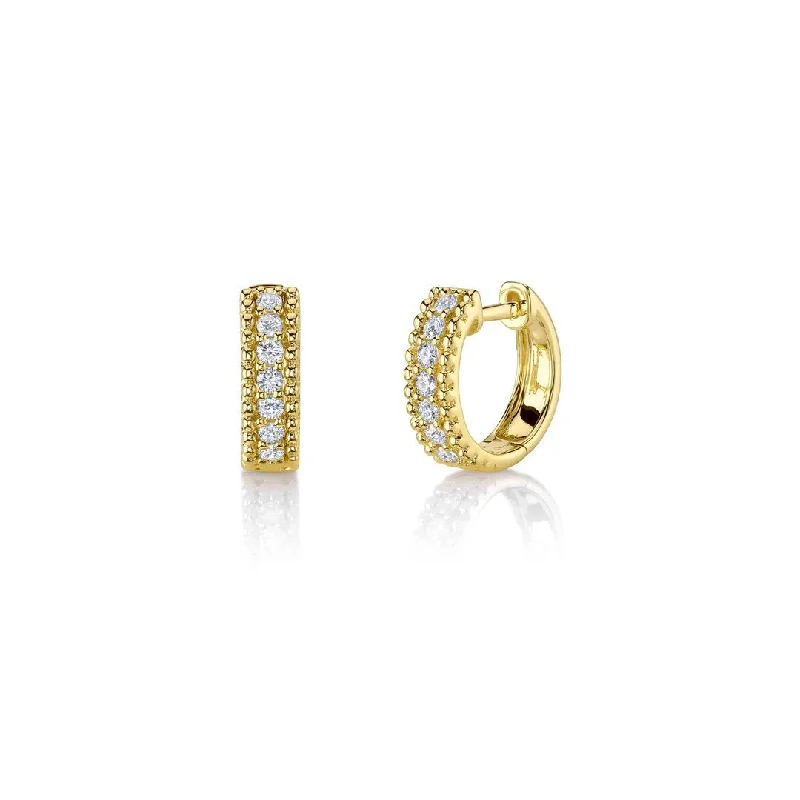 Drop Earrings for Shopping Trip -Drop earrings with bold patterns for a standout look -0.30 ctw Diamond Huggie Earrings