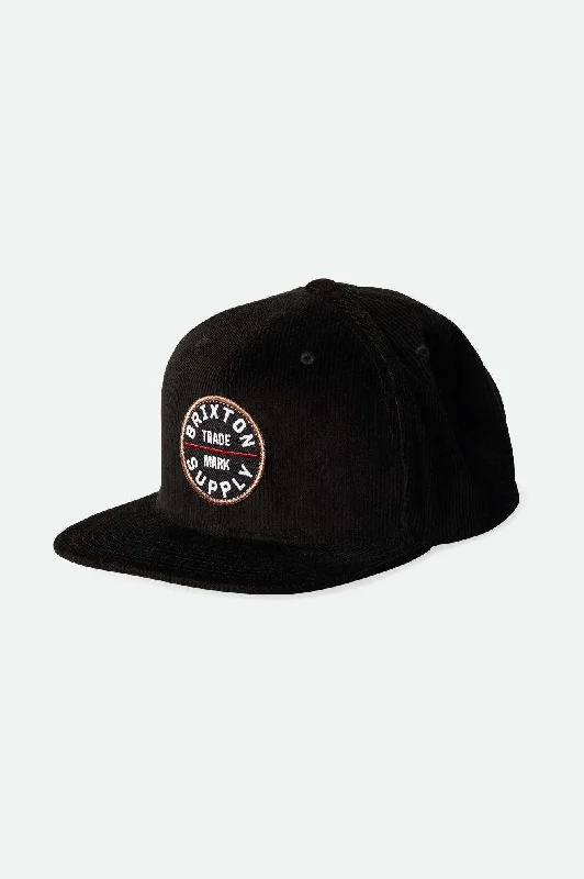 Designer baseball cap for luxury streetwear -Oath III Snapback - Black Cord