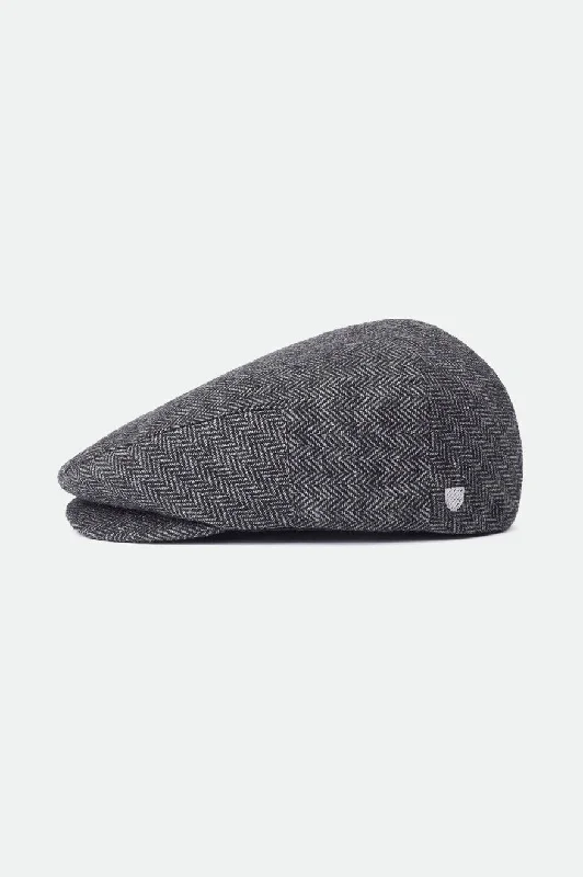 Classic navy cap for timeless wardrobe staple -Hooligan Flat Cap - Grey/Black