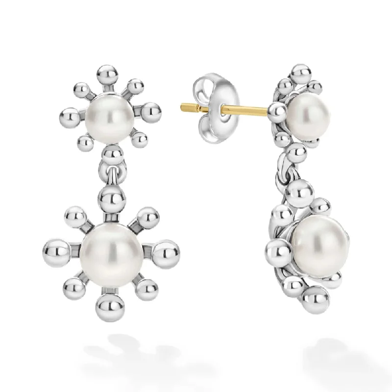 Heart Shaped Drop Earrings for Love -Drop earrings with intricate designs for added flair -Lagos Luna Fleur Pearl Drop Earrings