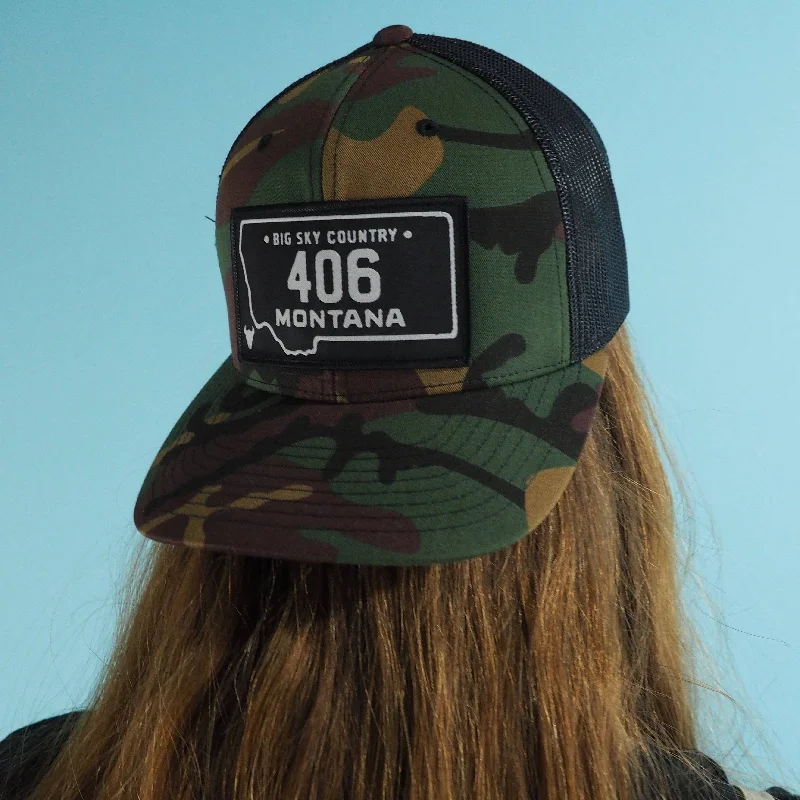 Graphic print cap for artistic expression -(406) License Plate Hat