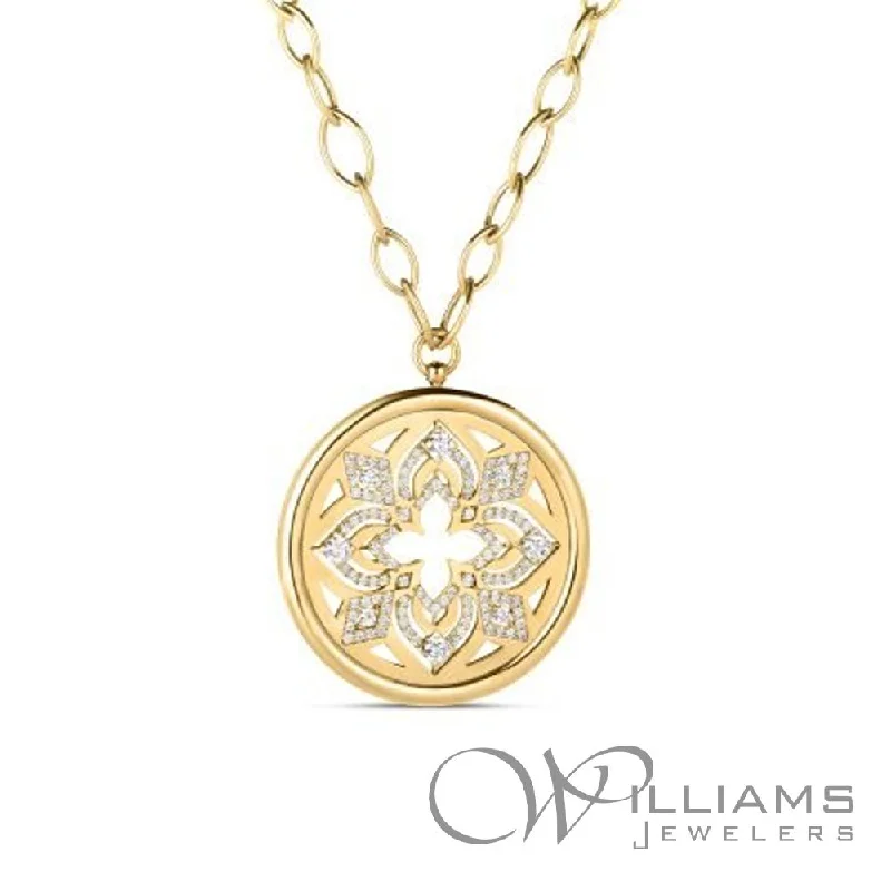 Elegant necklaces and pendants with infinity symbols for timeless designs-Roberto Coin Arabesque 18 Karat Diamond Necklace