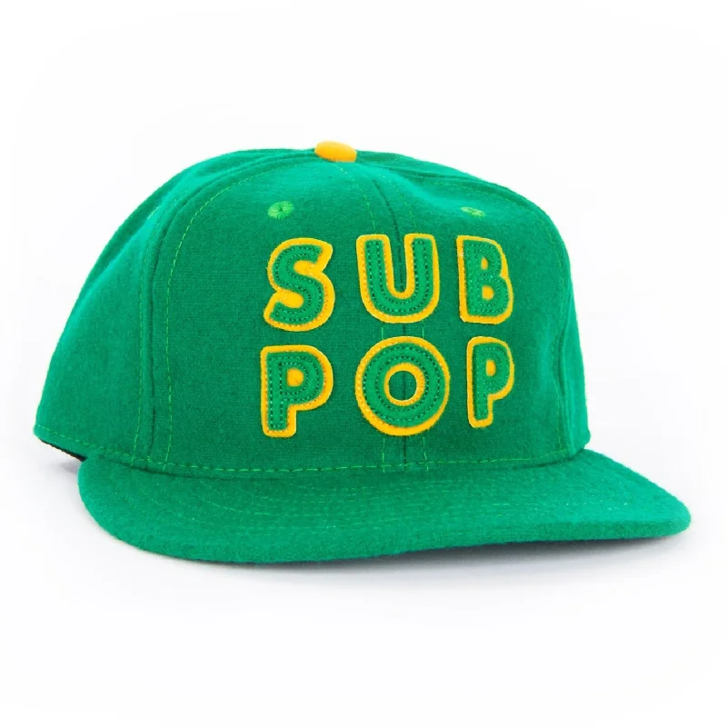 Wool blend cap for cozy fall fashion -Green w/Yellow All Star Futura Snapback Hat