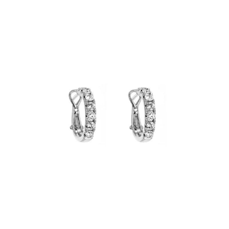 Drop Earrings for Anniversary -Trendy drop earrings with asymmetrical designs -1.15 ctw Diamond Hoop Earrings