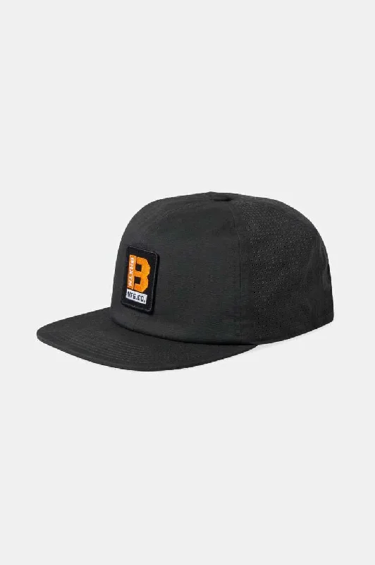 Cotton mesh cap for airy outdoor comfort -Builders Coolmax Snapback - Washed Black