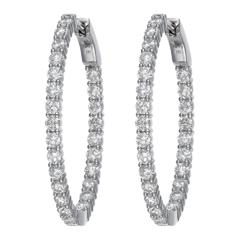 Heavy Duty Drop Earrings for Durability -Drop earrings with a sleek design for contemporary fashion -White Diamond Earrings (Lab Grown White Diamond 2.94 cts.)