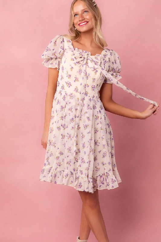 Plus size dresses with flowing skirts move freely -Dolly Dress in Violet Rose - FINAL SALE