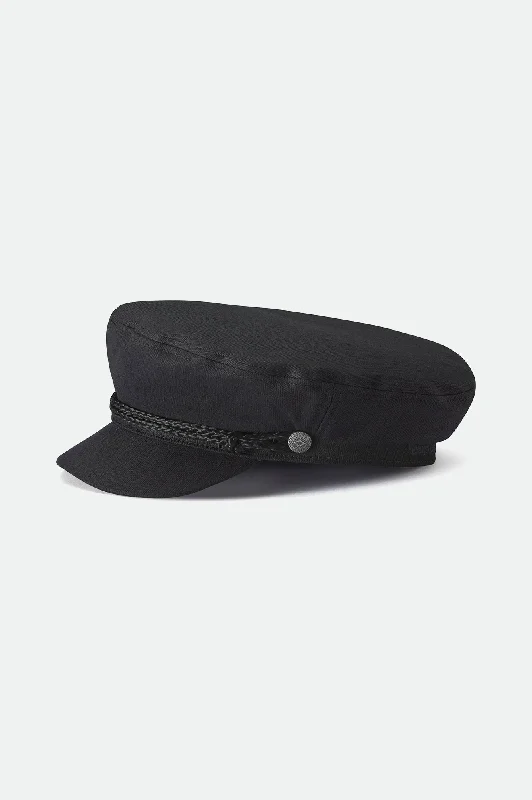 Retro cap with faded wash finish -Fiddler Fisherman Cap - Black