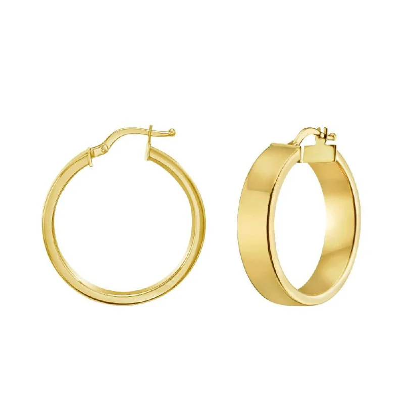 Drop Earrings for Formal Attire -Drop earrings with silk threads for a delicate look -14k Yellow Gold Square Tube Hoop Earrings