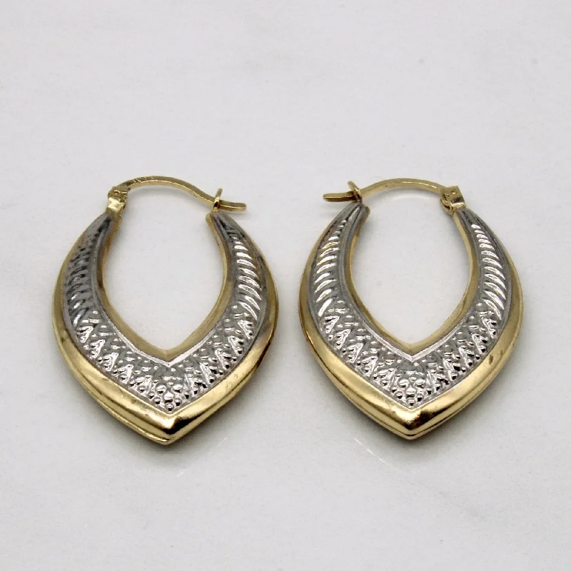 Hoop earrings with textured gold for a refined and sophisticated aesthetic-10k Two Tone Gold Earrings