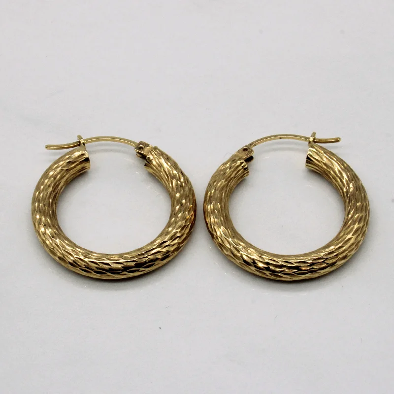 Best hoop earrings with turquoise stones for a bohemian-inspired vibe-10k Yellow Gold Hoop Earrings