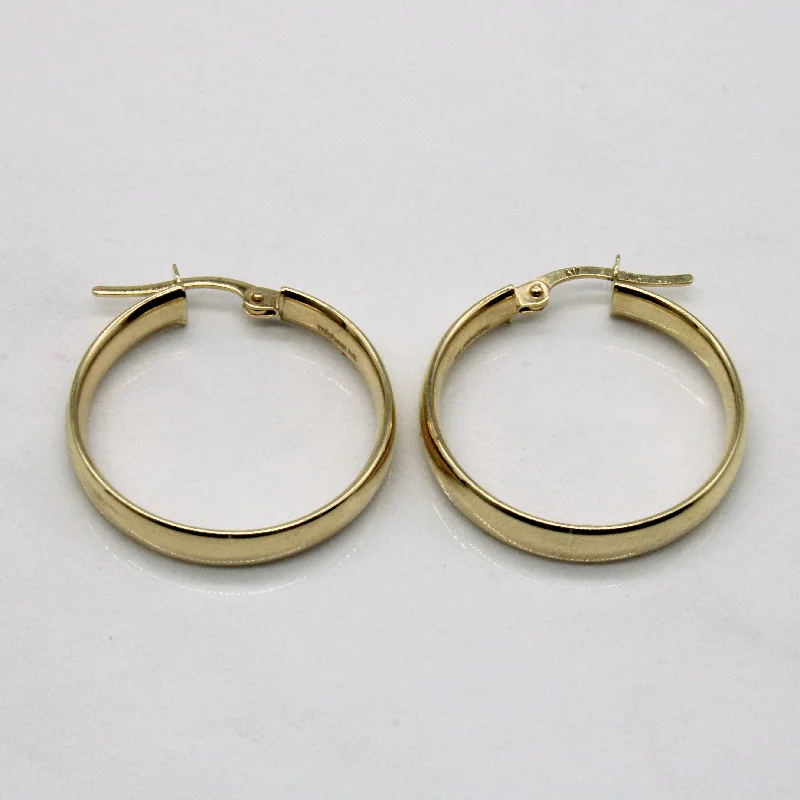 Hoop earrings with snake print designs for an edgy, wild appearance-10k Yellow Gold Hoop Earrings