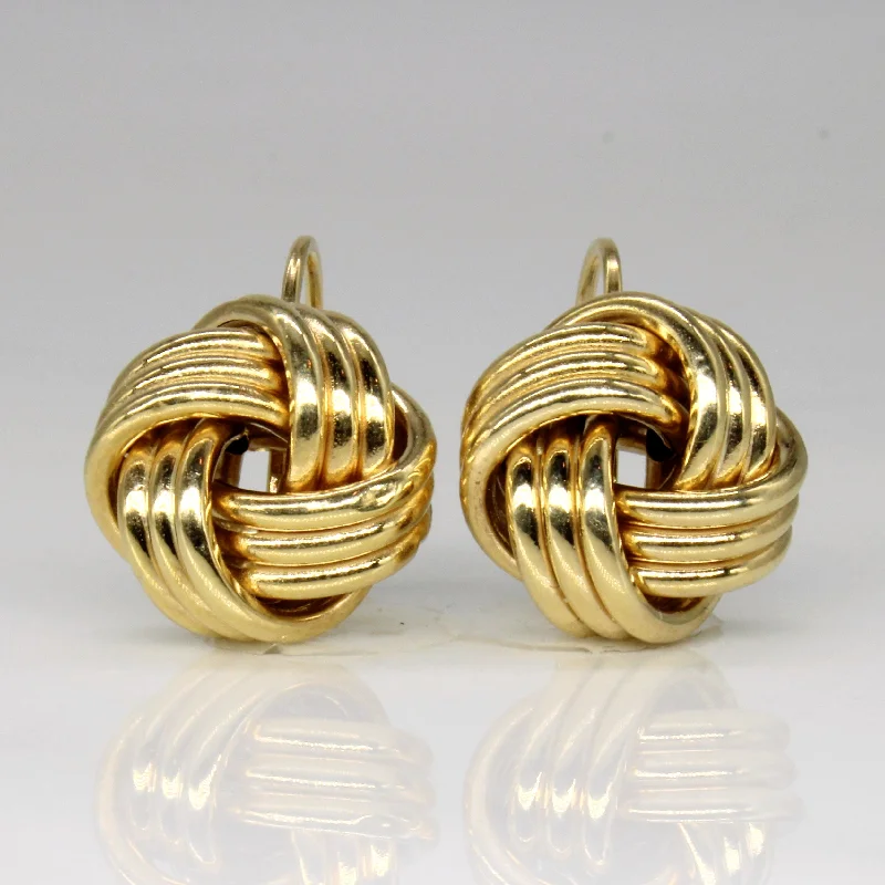 Best hoop earrings with custom designs for a personalized, unique accessory-10k Yellow Gold Knot Earrings