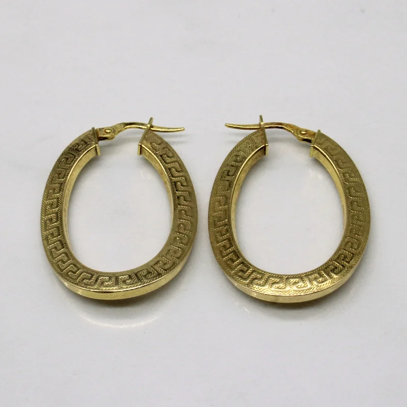 Best hoop earrings with minimalist designs for a clean and modern aesthetic-10k Yellow Gold Oval Hoop Earrings