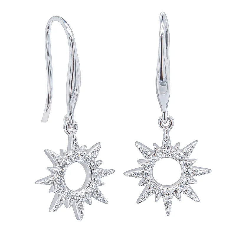 Small hoop earrings for a delicate and understated everyday wear-14ct White Gold .13ct Diamond Sol Earrings