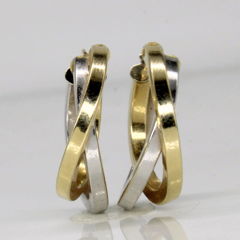 Best hoop earrings with gold for a luxurious and timeless look-14k Two Tone Gold Hoop Earrings