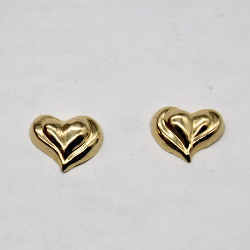 Best hoop earrings with Swarovski crystals for added sparkle and luxury-14k Yellow Gold Heart Earrings